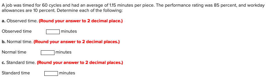 A job was timed for 60 cycles and had an average