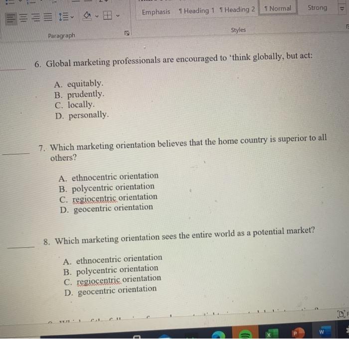 11 Normal Strong Emphasis 1 Heading 1 T Heading 2