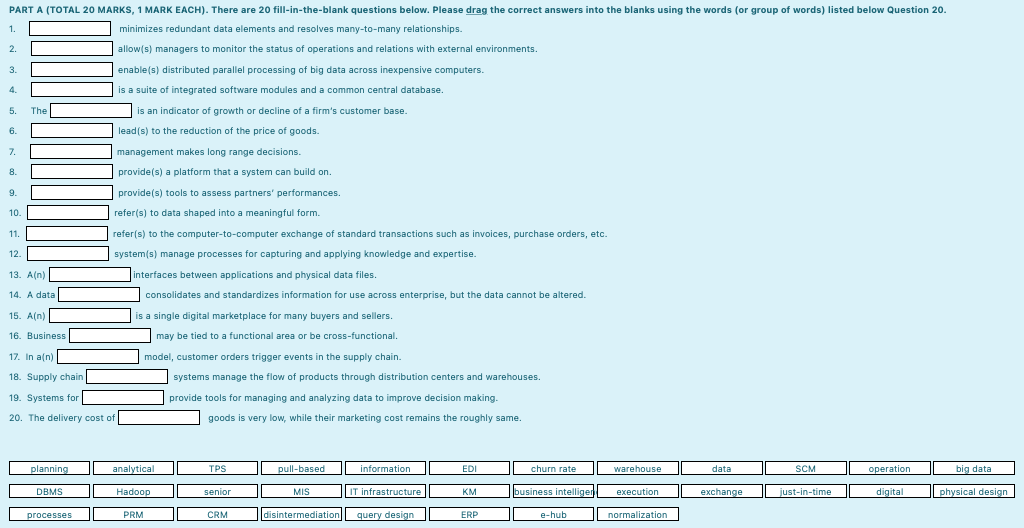 PART A (TOTAL 20 MARKS, 1 MARK EACH). There are