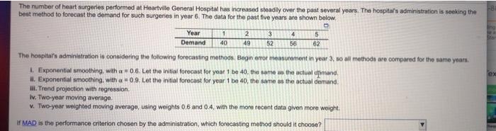 If MAD is the performance criterion chosen by the