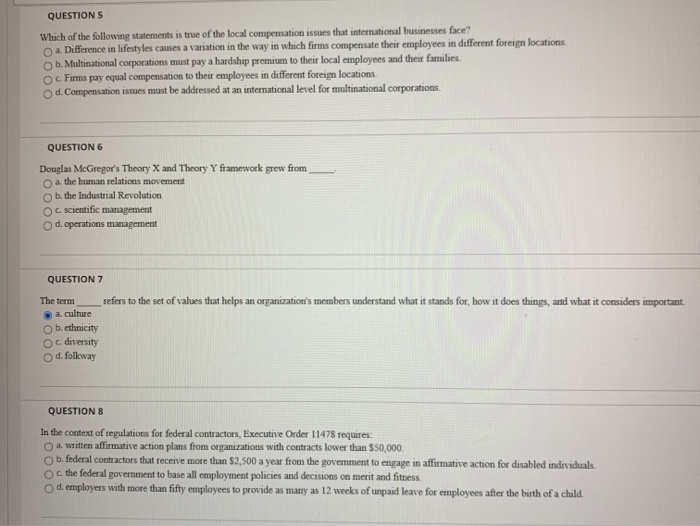 QUESTIONS Which of the following statements is