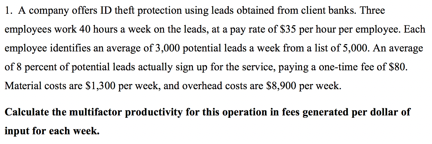 Anything helps, thank you! 1. A company offers ID