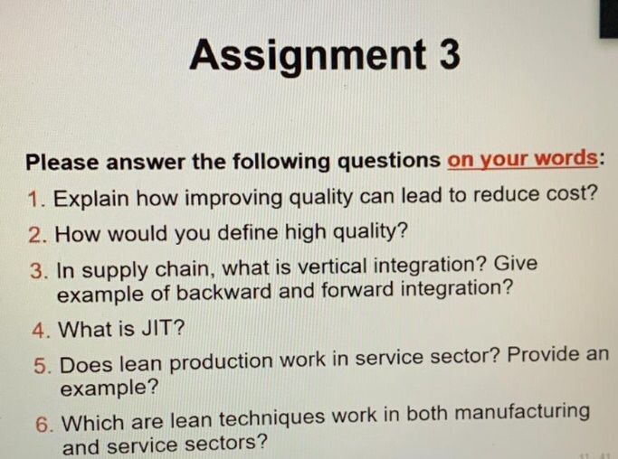 Assignment 3 Please answer the following