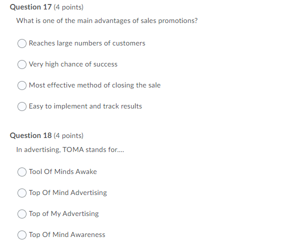 Question 17 (4 points) What is one of the main