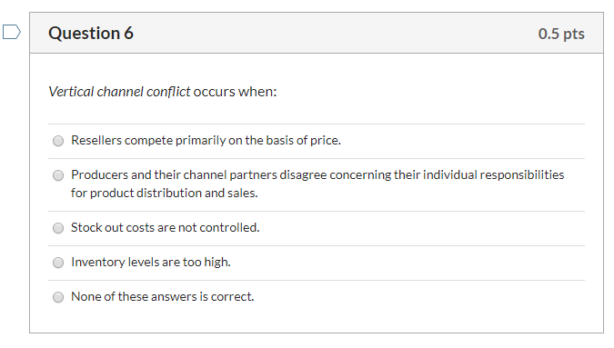 Question 6 0.5 pts Vertical channel conflict
