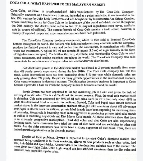 Can you answer question number 5 too? COCA COLA: