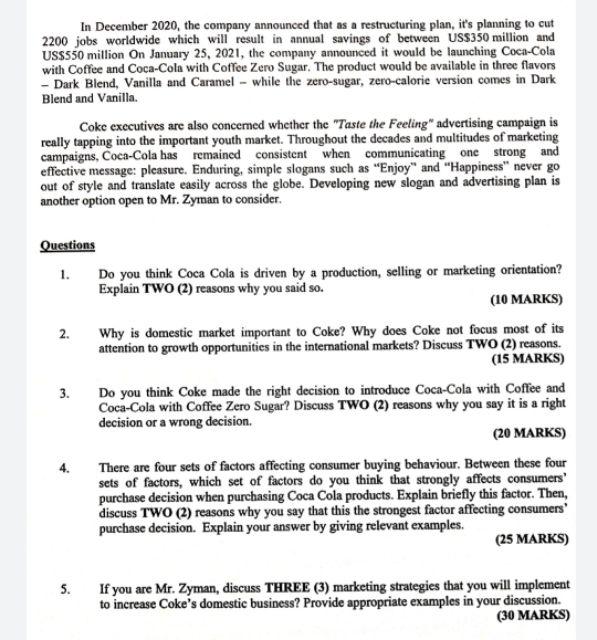 Can you answer question number 5 too? COCA COLA: