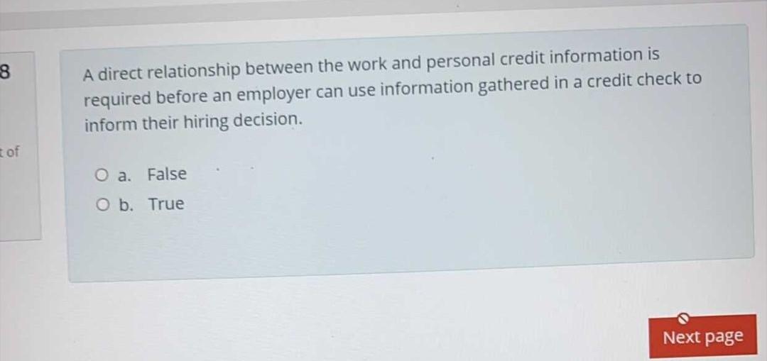 true or false 8 A direct relationship between the