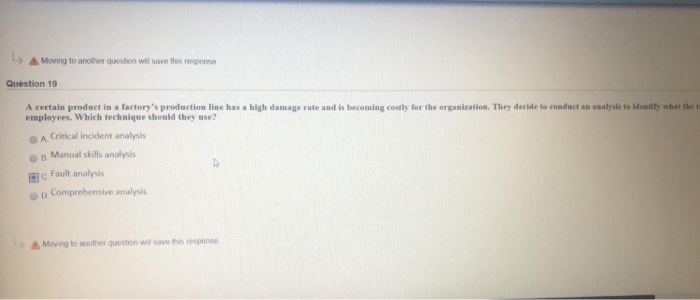 Moving to another question will save this