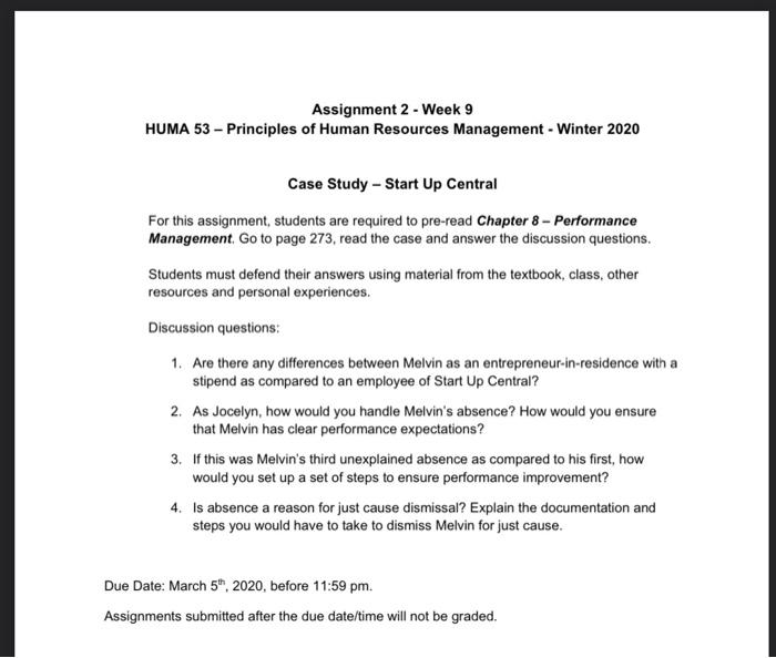 Assignment 2-Week 9 HUMA 53 - Principles of Human