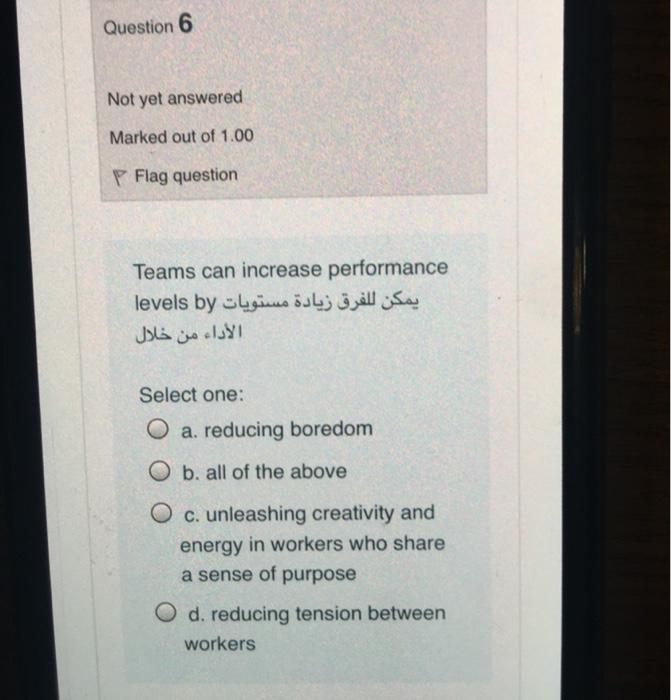 Question 6 Not yet answered Marked out of 1.00 P