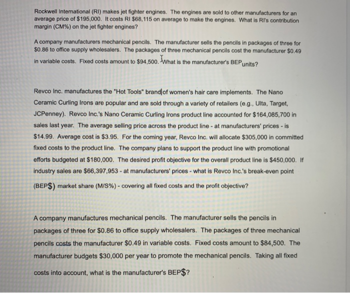 Rockwell International (RI) makes jet fighter