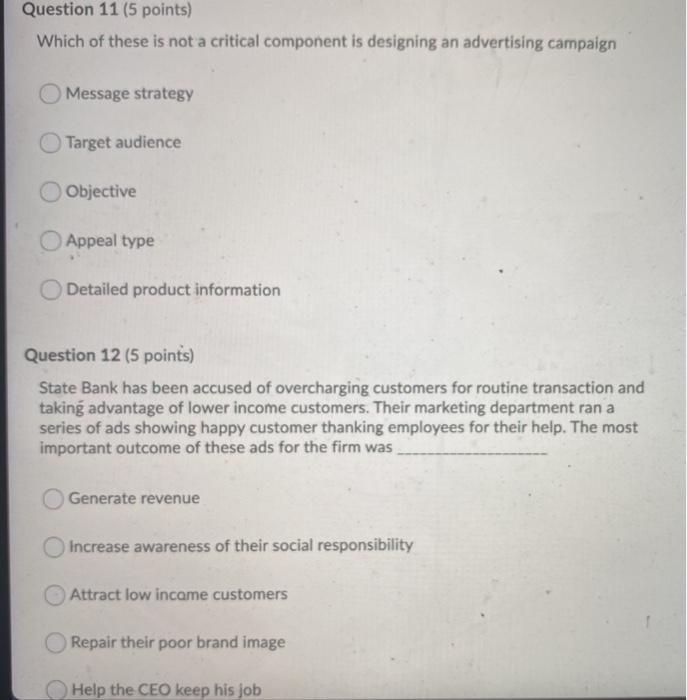 Question 11 (5 points) Which of these is not a
