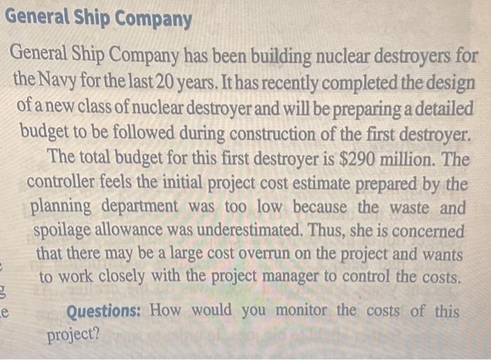 Can you please go into detail? General Ship