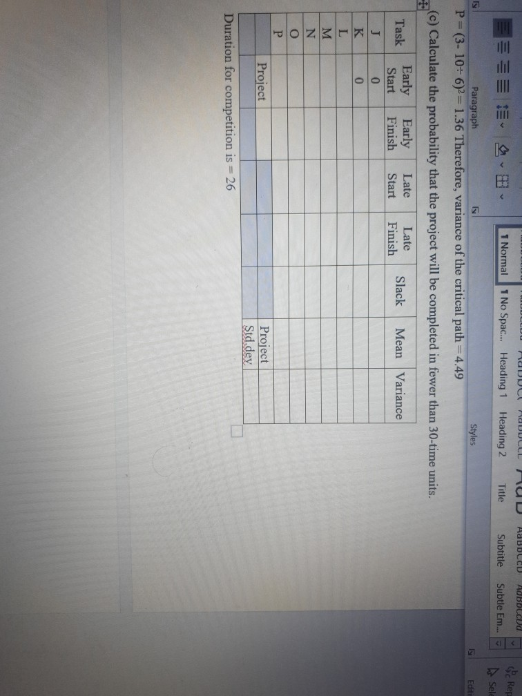 2. Consider the network described in the table