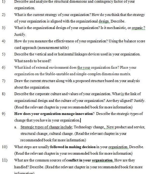 1) 2) 3) 5) 6) 7) Describe and analyze the