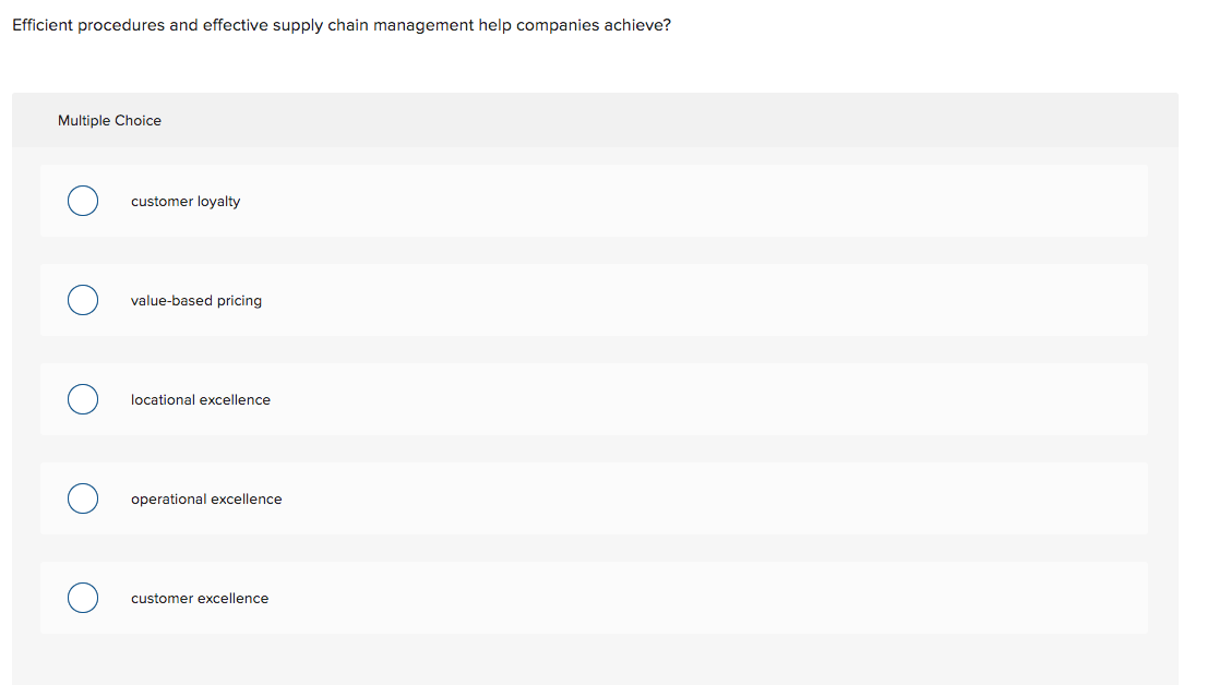 Efficient procedures and effective supply chain