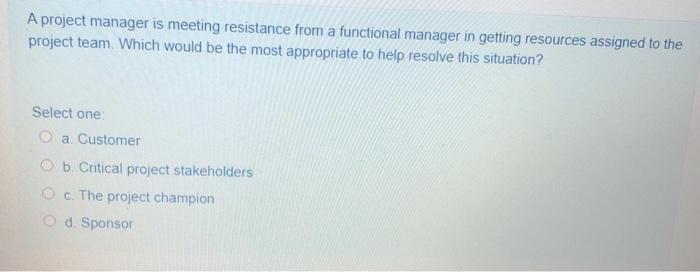 A project manager is meeting resistance from a