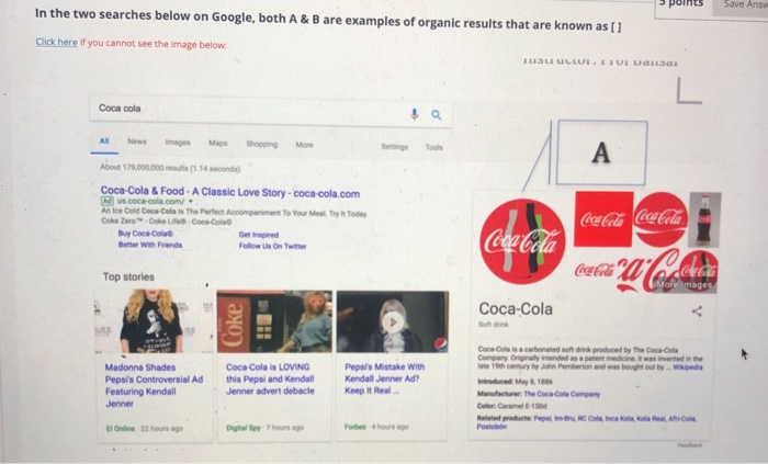 s points Save Answ In the two searches below on