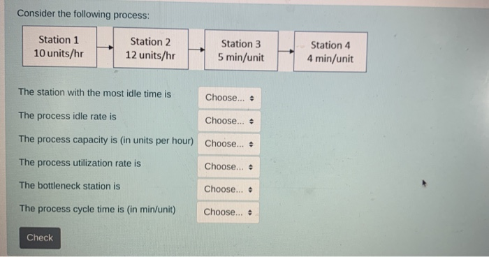 Consider the following process: Station 1 10