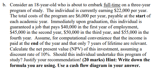 b. Consider an 18-year-old who is about to embark