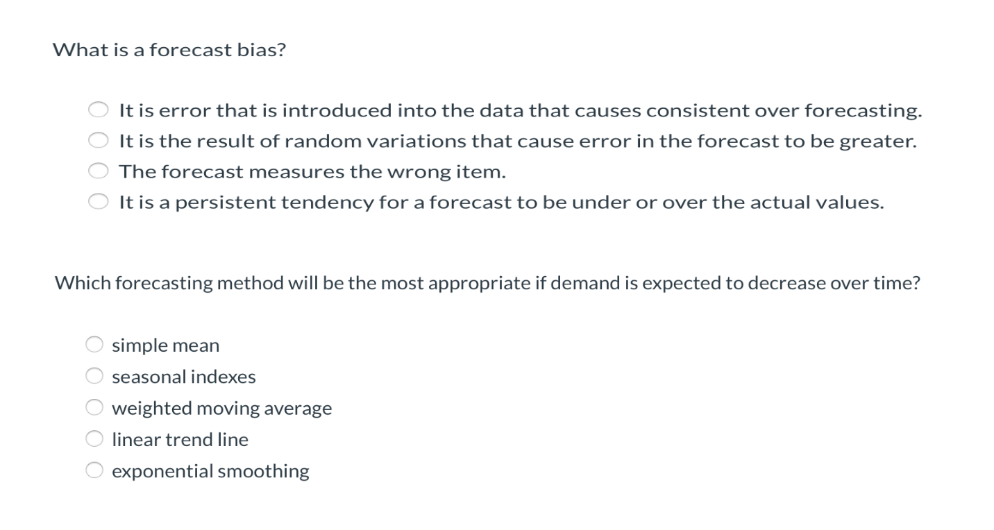 What is a forecast bias? It is error that is