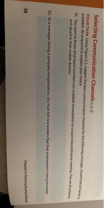 Selecting Communication Channels (1.0.3) YOUR