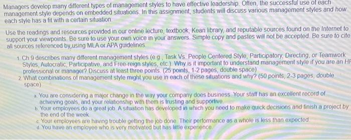 Managers develop many different types of