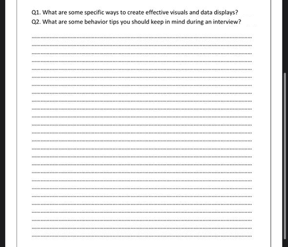 Q1. What are some specific ways to create