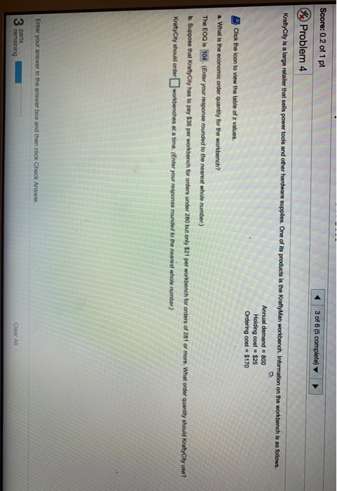 Score: 0.2 of 1 pt 3 of 6 (5 complete) Problem 4