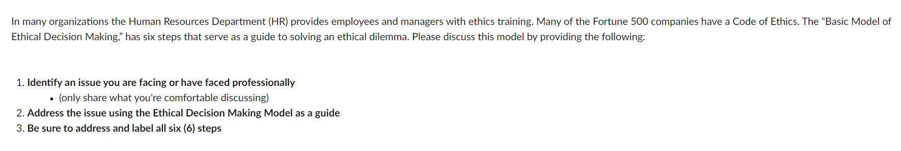 In many organizations the Human Resources