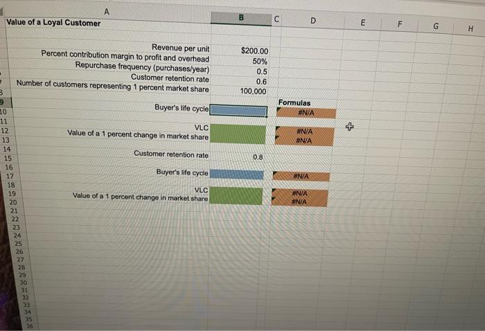 Excel Online Activity: VLC Assume that a customer