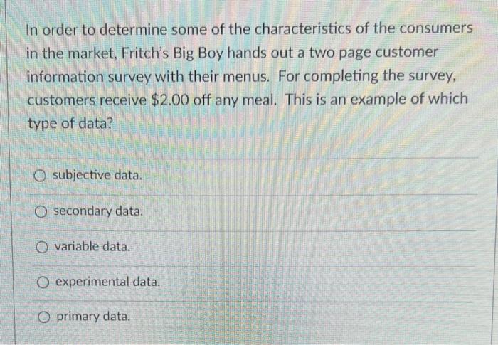In order to determine some of the characteristics
