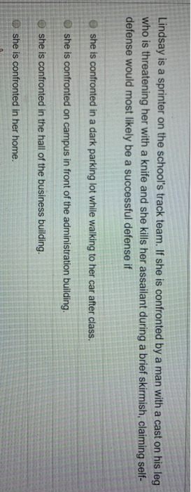 Lindsay is a sprinter on the school's track team.