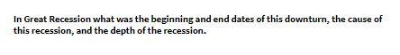 In Great Recession what was the beginning and end