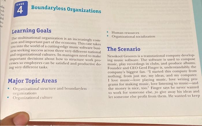 please read the following case then answer the