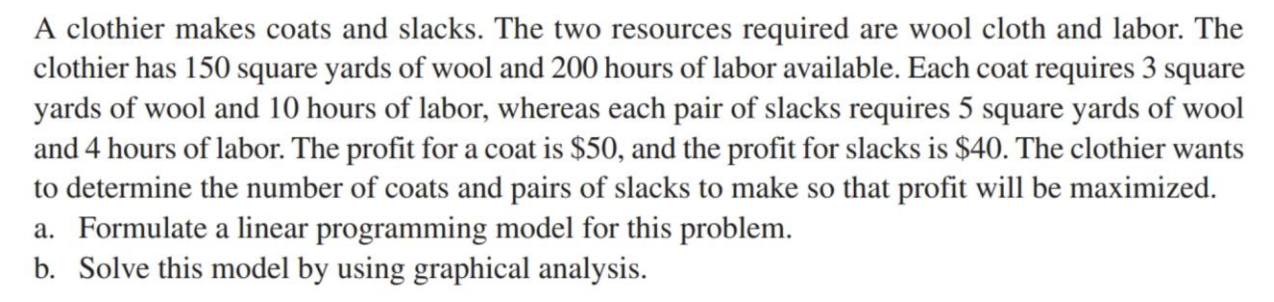 For this question, please formulate the problem