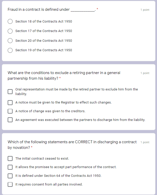 Sub: Malaysian business law Multiple choice