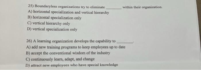 within their organization 25) Boundaryless