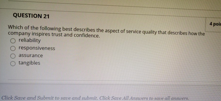 QUESTION 21 4 poir Which of the following best