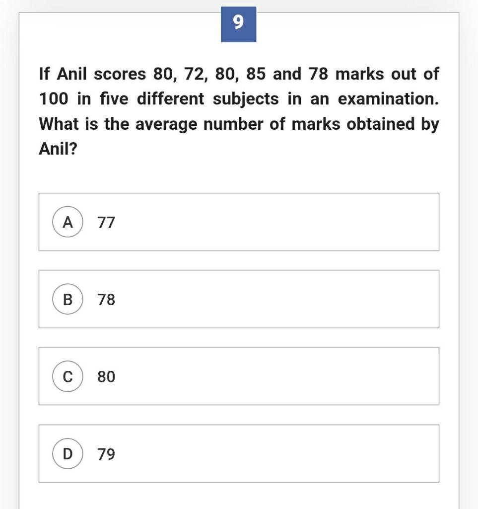 Operations Management 9 If Anil scores 80, 72,