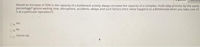 Would an increase of 50% in the capacity of a