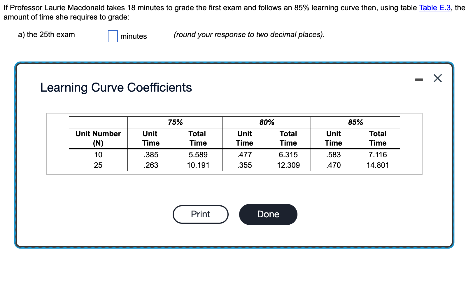 If Professor Laurie Macdonald takes 18 minutes to