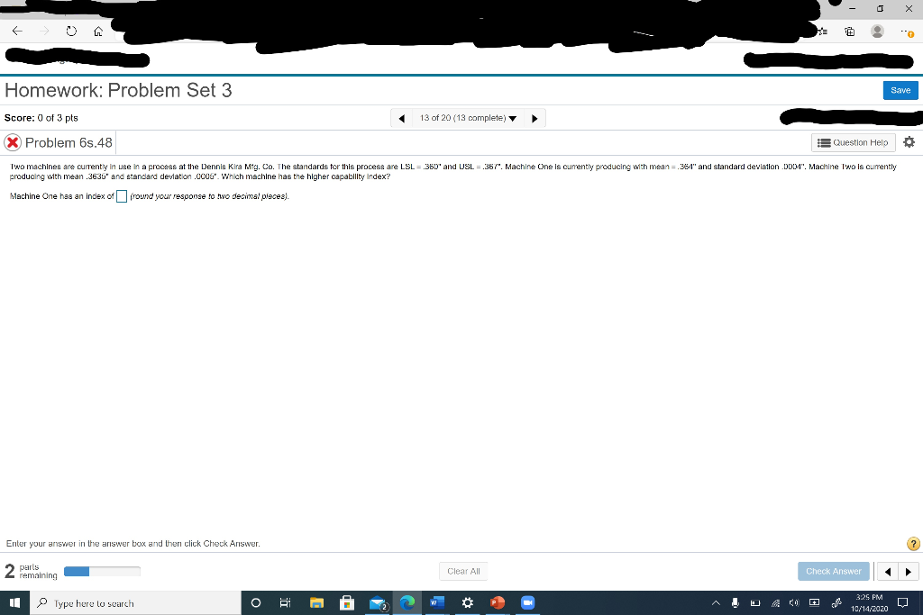 2. Also Machine two has an index of what?