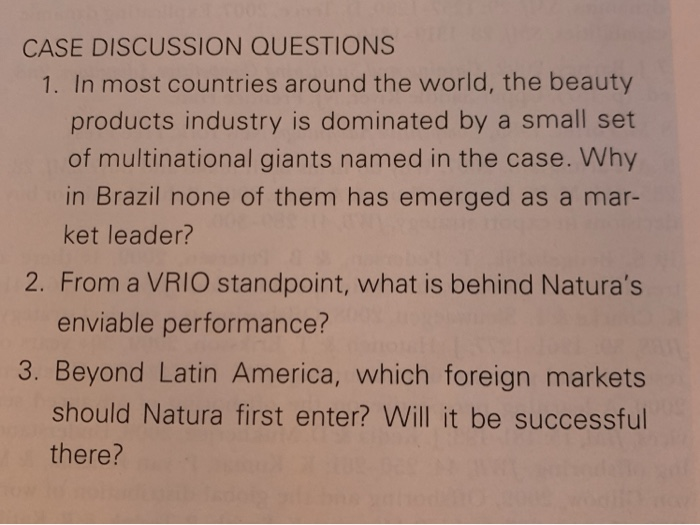 CASE DISCUSSION QUESTIONS 1. In most countries