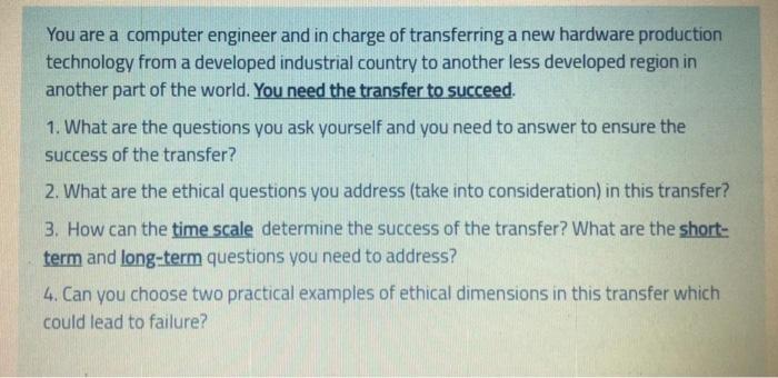 You are a computer engineer and in charge of