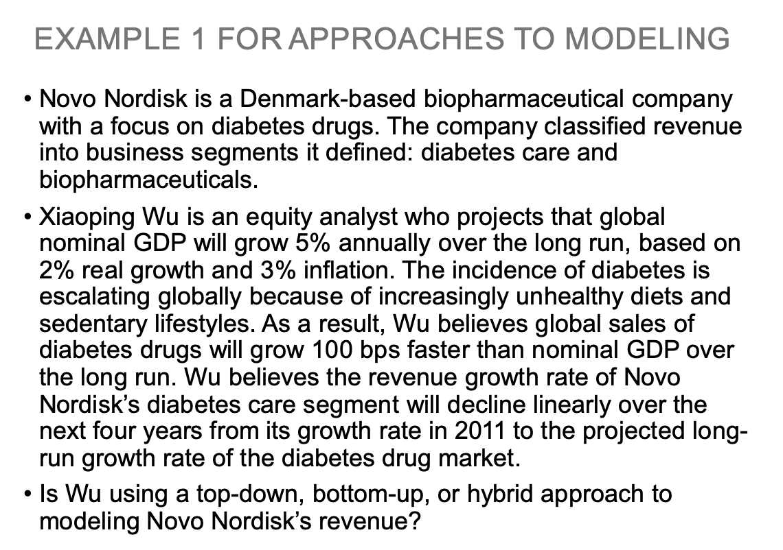 EXAMPLE 1 FOR APPROACHES TO MODELING . Novo