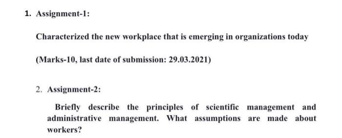 1. Assignment-1: Characterized the new workplace