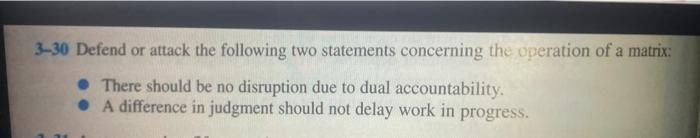 3-30 Defend or attack the following two