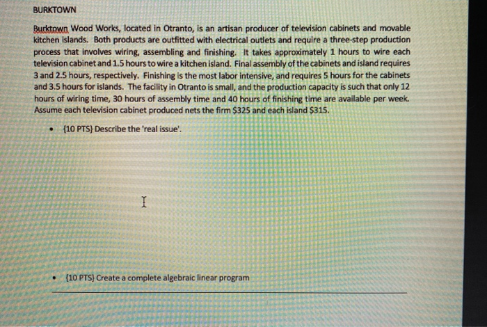 BURKTOWN Burktown Wood Works, located in Otranto,